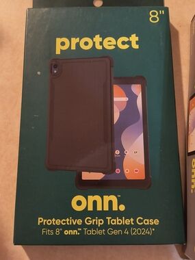 onn. 8" Tablet AND Protective Grip Case - Black